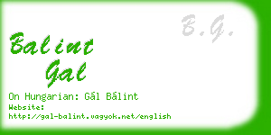 balint gal business card